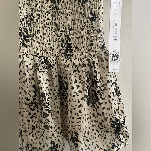 AQUA printed smocked peplum top - Never Worn! - Picture 3 of 5